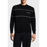 Emporio Armani Yünlü Şerit Detaylı Regular Fit Bisiklet Yaka Kazak Erkek Kazak EM002796 AF14199 MC156 - Siyah - XL