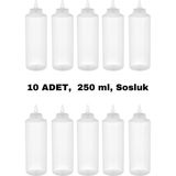 Empressco 10 Adet Plastik Sosluk Seti, 500 Ml, Çok Amaçlı ve Dayanıklı Ürün - 1 lt