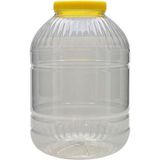 Empressco 10 Lt Yuvarlak Pet Kavanoz Bidon Turşu Salça Sirke Yağ Bidonu Bidon 10 Litre Saklama Kabı - Altın