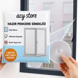 Empressco 100X150 cm Hazır Pencere Sinekliği, Tak & Çıkar, Tül, Bant Hediye - 001-Renkli - Seçenek 1