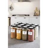 Empressco 12 Adet Cam Kavanoz 244 ml ve Baharat Etiketleri Seti - Ahşap - 1 lt