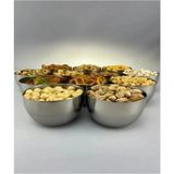 Empressco 12 Adet Paslanmaz Çelik Çerezlik Kuruyemişlik Çerezlik Takımı 8.5 cm Kase - Ahşap - Gümüş - Seçenek 1