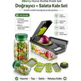 Empressco 12 Parça Çok Fonksiyonlu Sebze Doğrayıcı ve Rende Seti – Sızdırmaz Salata Kabı - Antrasit