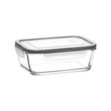 Empressco 1200 ml Büyük Dikdörtgen Cam Saklama Kabı, Gri Kapak, Sızdırmaz Tasarım - 079 Buz Beyazı - Seçenek 1