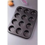 Empressco 12'li Muffin ve Cupcake Kek Kalıbı Seti, Çikolata ve Browni Kabı - Seçenek 1 - (ClearEyelets)Black-RadiantOrchid