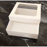 Empressco 19X19X7 cm Beyaz Asetat Kutu (25 Adet) Şeffaf Kapaklı Paket - Seçenek 1 - 0 - Siyah