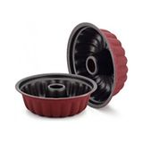 Empressco 20 Dilimli Emaye ve Teflon Kek Kalıbı, 26CM, Delikli Tasarım - Seçenek 1 - (ClearEyelets)Black-RadiantOrchid