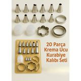 Empressco 20 Parça Paslanmaz Çelik Krema Ucu ve Kalıp Seti, Pasta ve Cupcake Süsleme - Seçenek 1 - (ClearEyelets)Black-RadiantOrchid