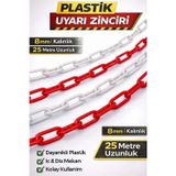 Empressco 25 mt Plastik Zincir 8 mm Kırmızı Beyaz Yağmur Oluk Zinciri Pilastik Zincir