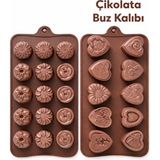 Empressco 2'li Silikon Çikolata Kalıbı Seti, Pratik ve Esnek Mutfak Aracı - Seçenek 1 - (ClearEyelets)Black-RadiantOrchid