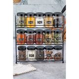 Empressco 3 Katlı Küçük Stand ve 15 Li Cam Kavanoz Seti, Şık ve Kullanışlı - Ahşap - 1 lt