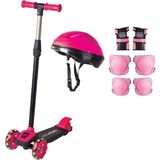 Empressco 3 Yaş Üstü Pembe Twist Işıklı Scooter ve Kask Seti - Ahşap - Seçenek 1