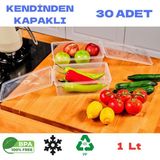 Empressco 30'lu Set Saklama Kabı, Hava Almaz, Kilitli, 1 Litre, 19X13X6 cm - 079 Buz Beyazı - Seçenek 1