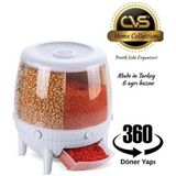 Empressco 360° Dönebilen 6 Bölmeli Kuru Gıda ve Bakliyat Organizeri - 079 Buz Beyazı - Seçenek 1