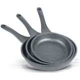 Empressco 3'lü Granit Döküm Tava Seti, Gri, 20CM, 24CM, 28CM