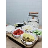 Empressco 3'lü Porselen Kulplu Kahvaltılık Kase-Tabak - 001-Renkli - Seçenek 1