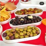 Empressco 3'lü Seramik Oval Kahvaltılık Seti, Çok Amaçlı Masa Sunum Tabakları - Seçenek 1 - 51R-Turuncu