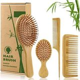 Empressco 4 Adet Bambu Fırça Tarak Seti, Doğal ve Orijinal, Eco-Friendly Güzellik - Seçenek 1