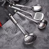 Empressco 4 Parça Çelik Mutfak Servis Seti, Kepçe, Spatula, Kaşık Takımı