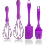 Empressco 4 Parça Silikon Çırpıcı Spatula Seti, Dayanıklı ve Kullanışlı Mutfak Araçları