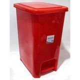 Empressco 40 Litre Büyük Boy Pedallı Kırmızı Çöp Kovası 43X32 H:53CM Arkaplan Kırılmaz Çelik Tel Mekanizma