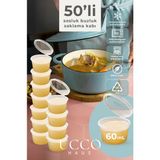 Empressco 50 Adet 60 ml Sızdırmaz Kapaklı Saklama Kabı Seti, Mutfak Organizeri - 079 Buz Beyazı - Seçenek 1