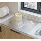 Empressco 50X60 cm Paslanmaz Çelik Tek Taraf Bükümlü Metal Tezgah Koruyucu