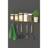 Empressco 55 cm Çok Amaçlı Mutfak Rafı, Tezgah Üstü Düzenleyici ve Organizer - Ahşap - 1 lt