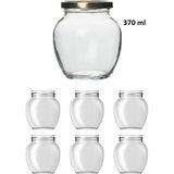Empressco 6 Adet 370 ml Şeffaf Cam Yumurta Model Kavanoz, Gold Metal Kapaklı - Altın - 1 - 1,3 lt