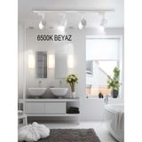 Empressco 6 Adet Beyaz Kasa ve Güneş Işığı LED Ray Spot ve Raylı Armatür Seti - Seçenek 1 - Ahşap