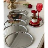 Empressco 6’lı 20X25 cm Oval Dalgalı Gümüş Kaplama Servis Tepsisi Seti