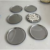 Empressco 6'lı Çelik Gümüş Renk Mini Düz Pasta ve Tatlı Tabağı 12CM - Seçenek 1 - 51R-Turuncu