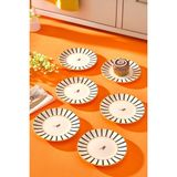Empressco 6'lı Pasta Sunum Tabağı Seti, Kuş Desenli, Modern ve Şık Tasarım - Seçenek 1 - 51R-Turuncu