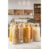 Empressco 6'lı Vakumlu Bambu Kapaklı Büyük Boy 1300ML Kavanoz Seti - Altın - 1,3 lt