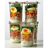 Empressco 850 ml Kapaklı Cam Kavanoz Seti, 5'li, Saklama ve Sunum Için Uygun - Altın - 1 - 1,3 lt