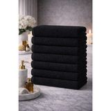 Empressco 8’li Siyah Pamuklu Kuaför Havlusu Seti 50X90 Cm, Leke Tutmaz, Profesyonel Kullanım - 0 - 1 Yaş - Acı Kahve