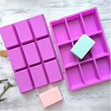 Empressco 9'lu Silikon Sabun ve Kek Kalıbı Seti, Pratik ve Dayanıklı Tasarım - Seçenek 1 - (ClearEyelets)Black-RadiantOrchid