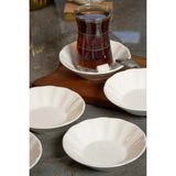 Empressco Acem 6 Adet 11 cm Porselen Çay Tabağı Kırık Beyaz