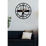 Empressco Adalet Terazisi - Avukat Metal Siyah Duvar Saati - Ev / Ofis Saati - Hediye Saat -50x50 Cm