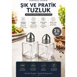 Empressco Adaptoll Mini Cam Tuzluk Biberlik Seti 2’li Kare Baharatlık Paslanmaz Çelik Kapaklı Şeffaf Cam Sofra Tuzluk Baharat Kabı Modern Dekoratif Tuzluk Biberlik Takımı - Fiyatı, Yorumları - Kestane Akaju - Seçenek 1