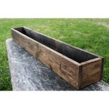 Empressco Ahşap Aranjman Sukulent Dekoratif Uzun Ince Saksı Long Eskitme 50X5X5 Koyu Renk - Ahşap - Ceviz