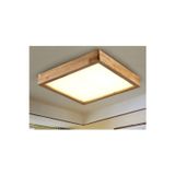 Empressco Ahşap Çerçeve Tavan Led Aydınlatma Avize 60*60 cm Salon Yatak Odası Mutfak 6500k Isık Beyaz
