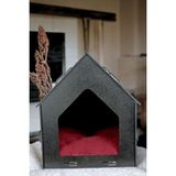 Empressco Ahşap Köpek Kulübesi Siyah Renk, Rahat ve Şık Tasarım
