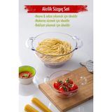 Empressco Akrilik Şeffaf 2'li Süzgeç Seti, Makarna ve Pirinç Için Ideal