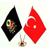 Empressco Altın Renk Osmanlı-Türk Masa Bayrağı, Şık ve Gösterişli Tasarım - -- - Seçenek 1
