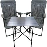 Empressco Alüminyum Masa Set ( Masa + 2 Sandalye) - Seçenek 1 - Antrasit