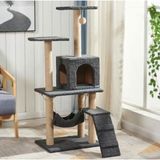 Empressco Antrasit B-07 Hamaklı Yuvalı Lüx Kedi Evi, Tırmalama ve Oyun Alanı