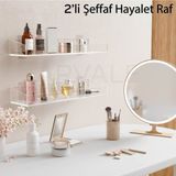 Empressco Arvale 2 Adet Pleksi Hayalet Raf | Banyo Mutfak Düzenleyici Kendinden Yapışkanlı Vidalı Raf - 40 cm - Fiyatı, Yorumları - Ahşap Rengi - Seçenek 1