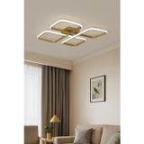 Empressco Asil Modern Tasarım Yatak Odası - Salon - Mutfak Eskitme Renk Beyaz Ledli 4 Lü Led Avize