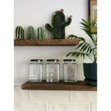 Empressco Atölye Merdiven Cam 3lü Dekoratif Erzak Kahve Çay Şeker Kavanozu Coffee Etiketli - Fiyatı, Yorumları - Altın - 1 - 1,3 lt
